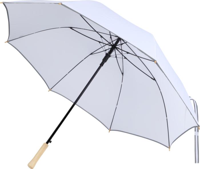 Norman 30" RPET Sturmschirm – Norman Weiß geöffnet
